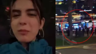 joven critica a personas que hacen fila