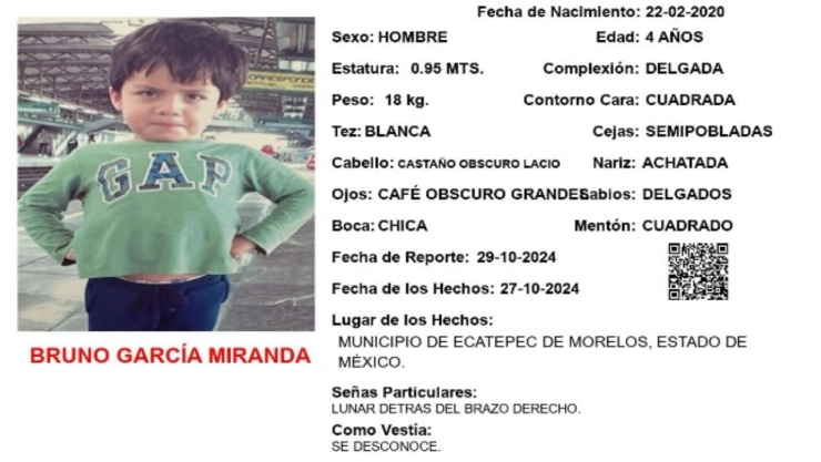 ALERTA AMBER: ¡Urgente! Bruno García Miranda desapareció en el Estado de México; temen por su vida