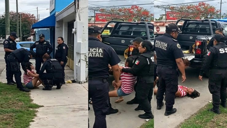 Mujer ARROJA objetos a personas en las calles de Juan Pablo II; ya fue detenida
