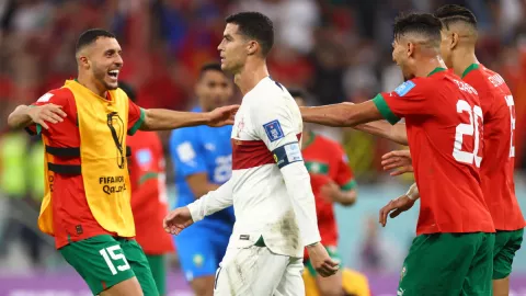 Cristiano Ronaldo en la derrota ante Marruecos