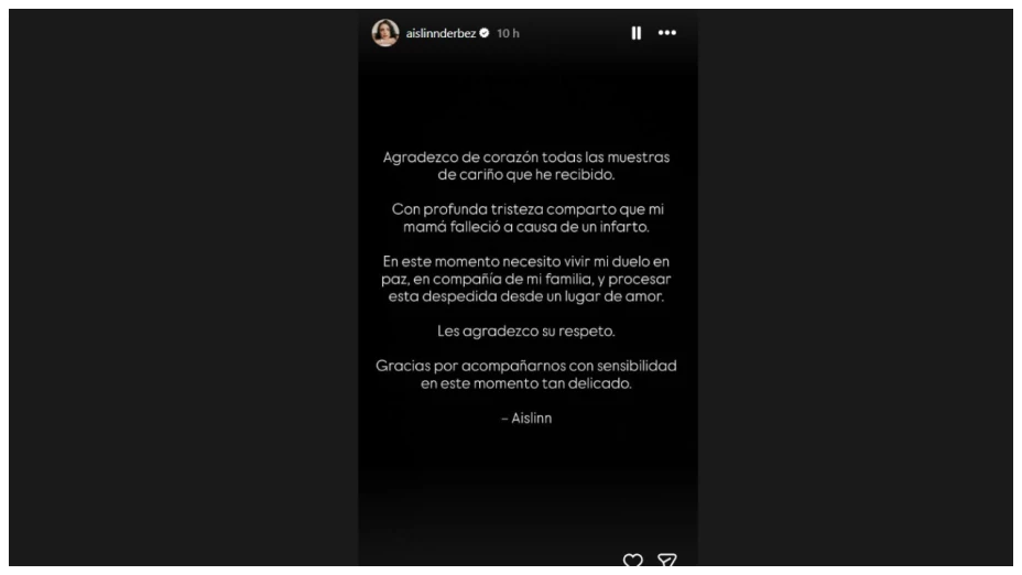 mamá de aislin derbez de qué murió