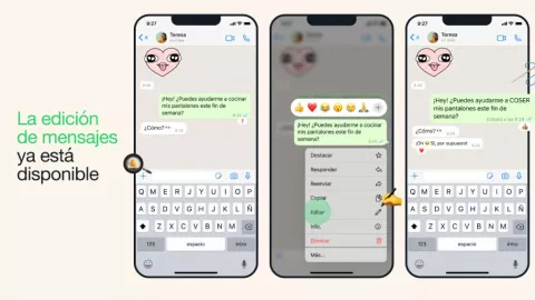 Instrucciones para editar mensajes en Whatsapp
