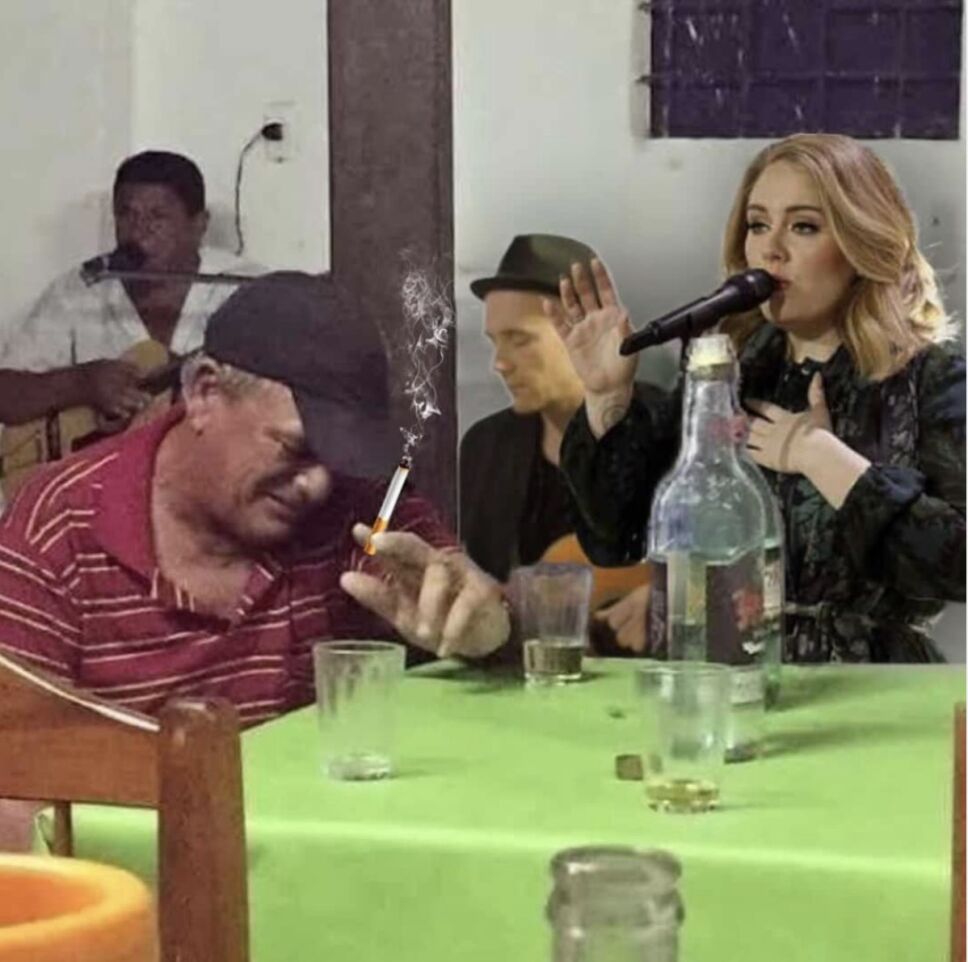 adele cantando meme