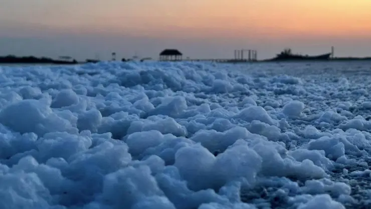 mar de espuma en el cuyo que es fenomeno