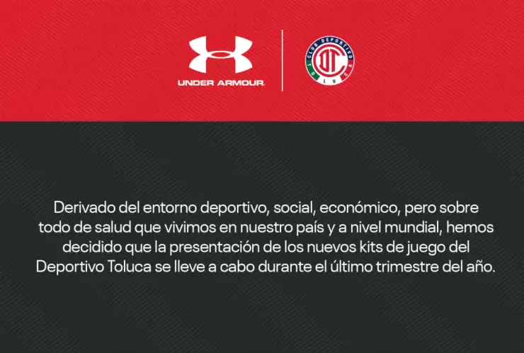 Under Armour canceló la presentación de la playera de Toluca