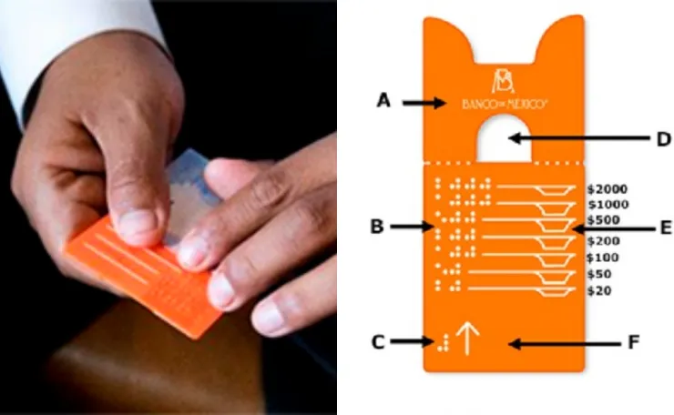 tabilla billetes personas con discapacidad