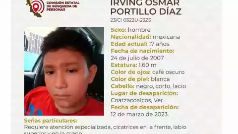 Buscan a Irving Osmar en Coatzacoalcos