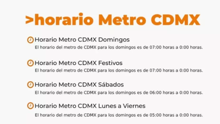 Metro CDMX: Estos son los horarios laborales y festivos