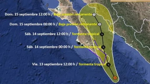 La trayectoria de la tormenta tropical Ileana