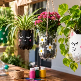 3 ideas para reciclar botellas de plástico y armar macetas colgantes