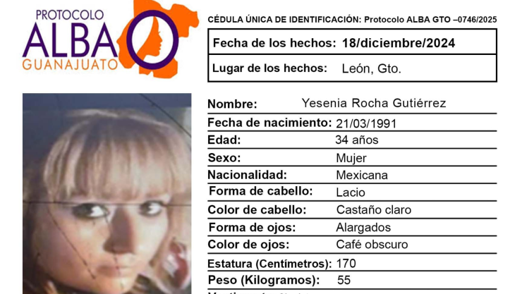 Desaparecidos Guanajuato ¿Quién es Yesenia Rocha Gutiérrez y qué sabemos de su desaparición en León.png