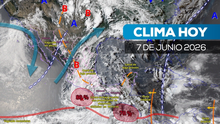 Pronóstico del tiempo 7 de junio de 2026: clima en México hoy