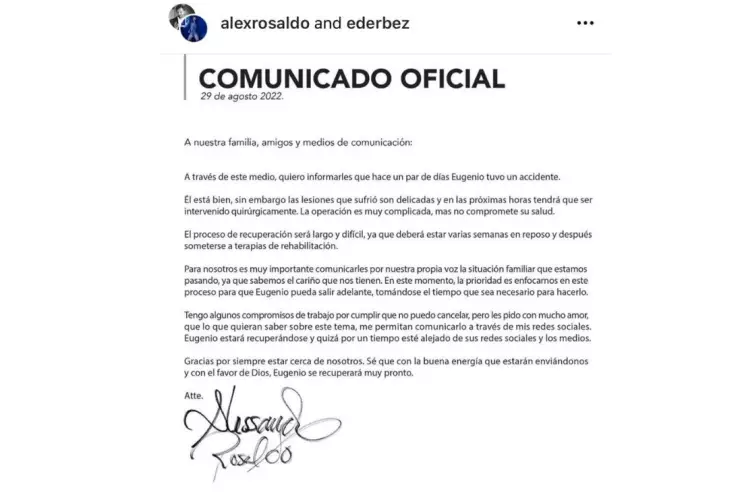 Eugenio Derbez sufre accidente, lo operan y necesitará rehabilitación.