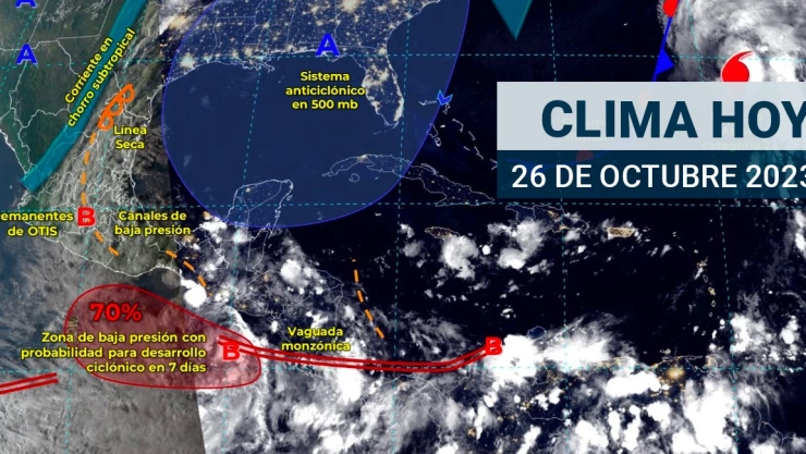 Clima en México hoy 26 de octubre de 2023