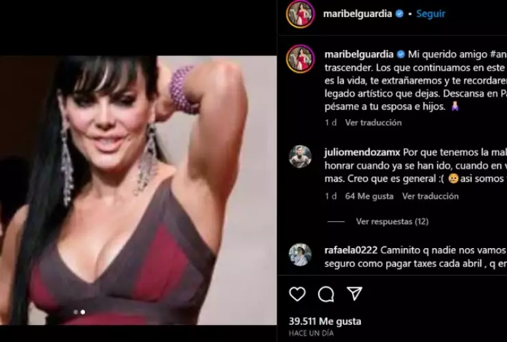 Tunden a Maribel Guardia por subir foto inadecuada con Andrés García