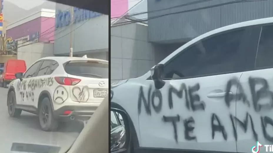 Raya camioneta de su pareja