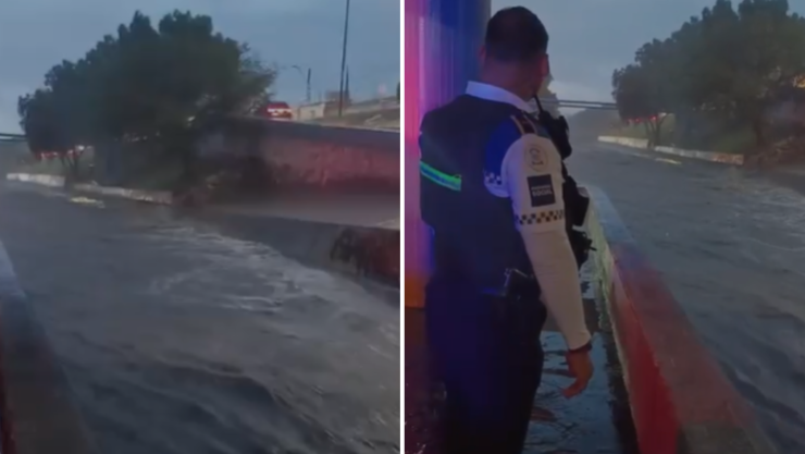 Se inunda el Malecón del Río y hay autos varados en el bulevar Hilario Medina