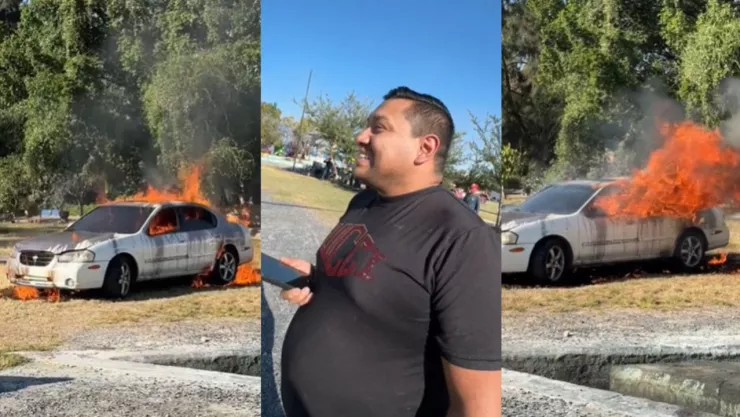 VIDEO: Hombre aceptó 25 mil pesos a cambio de incendiar su vehículo