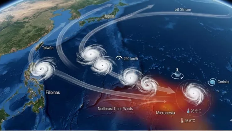 Detectan ruta invisible de tifones mortales en el Océano Pacífico: ¿Hay riesgo para México?