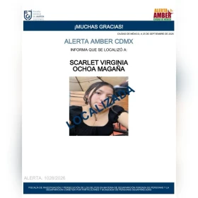 Scarlet Virginia Ochoa Magaña fue localizada con vida tras desaparecer en la Portales, CDMX.