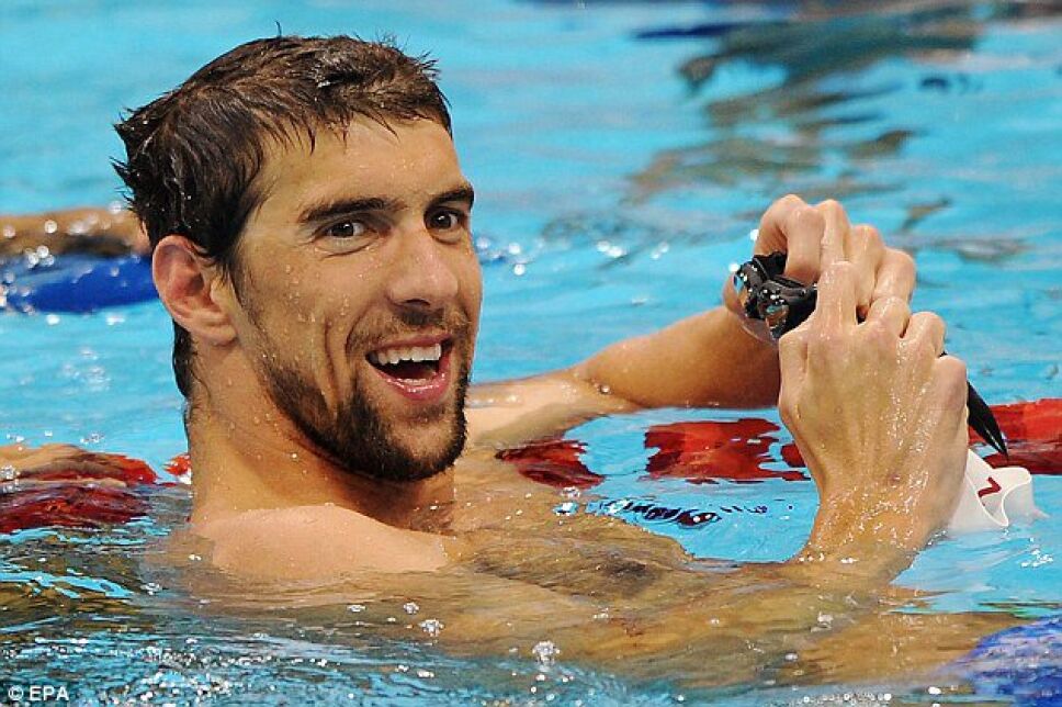 Foto: Especial / Michael Phelps terminando una carrera de nado