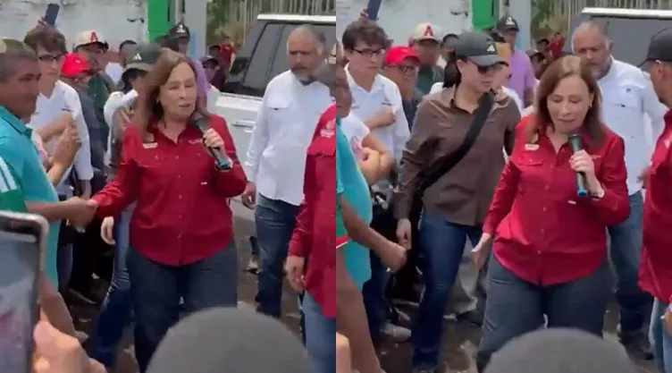 Rocío Nahle genera indignación tras limpiarse la mano.