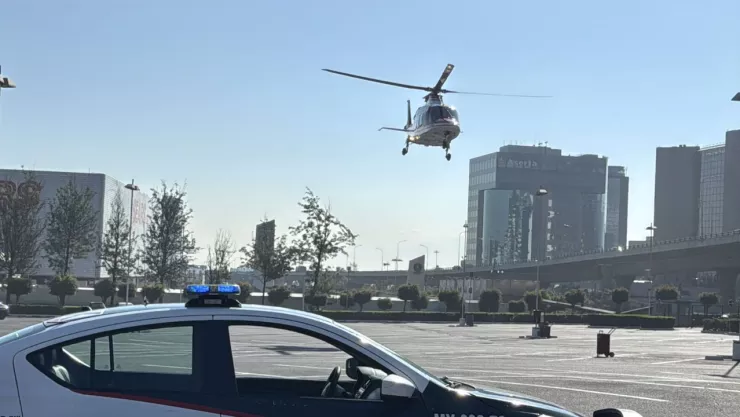 Helicóptero aterriza de emergencia en Perisur; recogió a bebé que cayó 2 metros