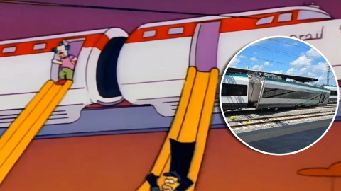 ¿Los Simpsons lo hicieron de nuevo_ Usuarios comparan vagón descarrilado del Tren Maya con el Monorriel de Springfield.jpg