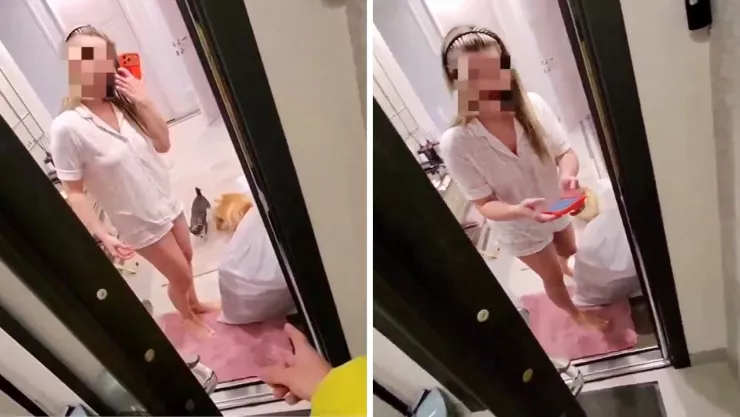 El repartidor captó el momento con una cámara corporal durante la entrega