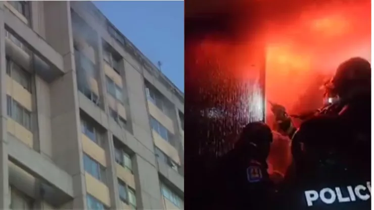 VIDEO: Dos hombres se atrincheran durante incendio en Tlatelolco