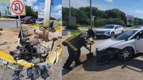 ¡ACTUALIZACIÓN! Confirman persona lesionada en accidente de HOY en la Av. 135 en Cancún: Así ocurrió