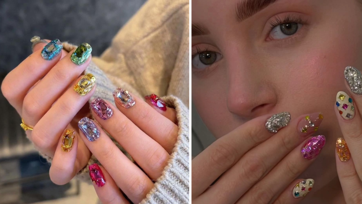 5 ideas de uñas bedazzling