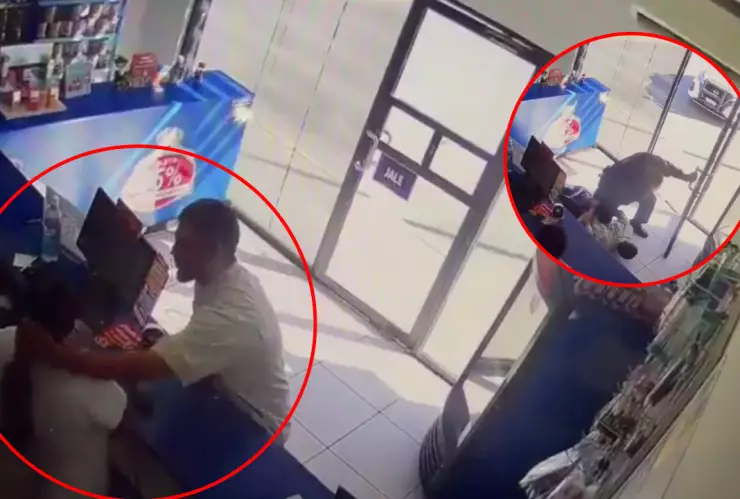 policía evita abuso de empleada de farmacia