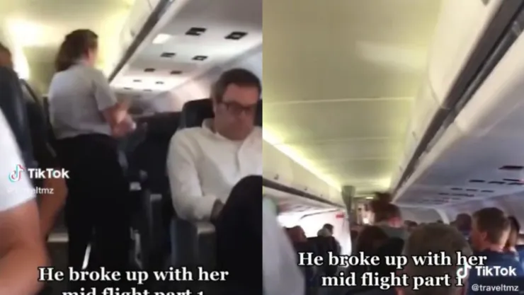 Mujer enloquece tras ruptura con su novio en un avión
