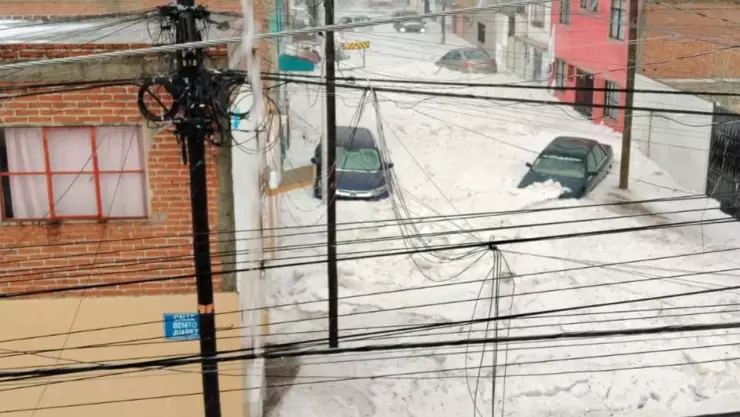 Granizo y lluvia Puebla