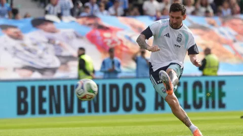 Messi, entrenamiento antes de la Copa Mundial