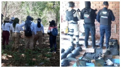Madres en Resistencia de Chiapas localizan predio con armas, drogas y equipo táctico durante búsqueda de Cassandra Arias.