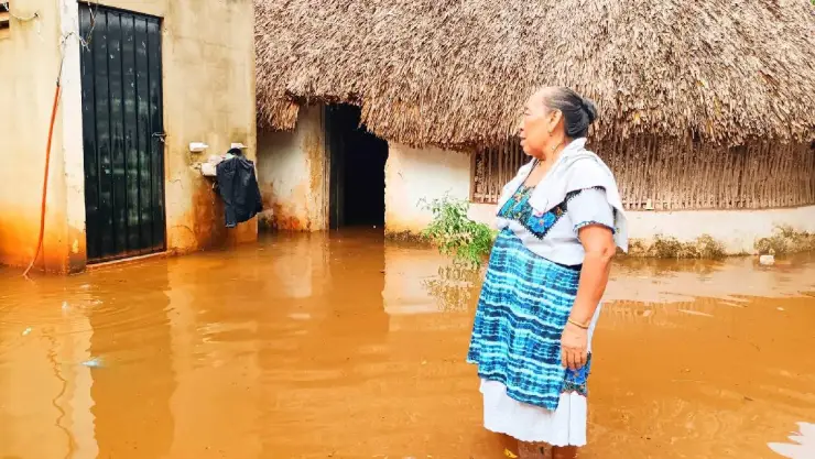 Fuertes lluvias de _Alberto_ dejan INUNDACIONES en comisaría de Yaxcabá