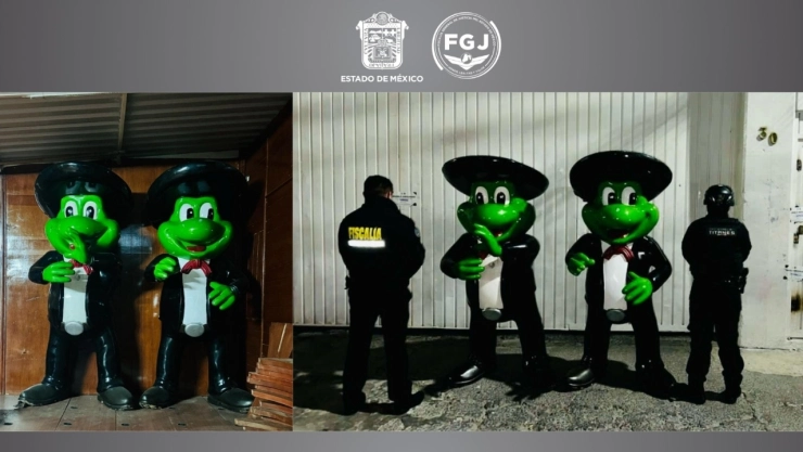 Aparecen en el Edomex esculturas de ranas robadas en Acapulco tras huracán “Otis”