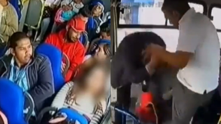 La cámara de seguridad grabó el momento del acoso y de la golpiza.