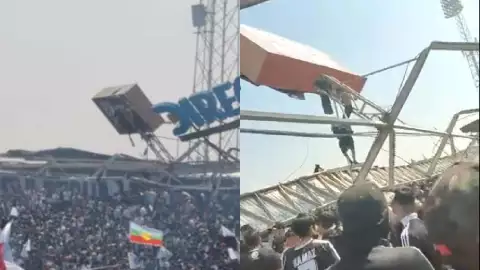 Video Colpasa tribuna del estadio Monumental de Colo Colo en Chile