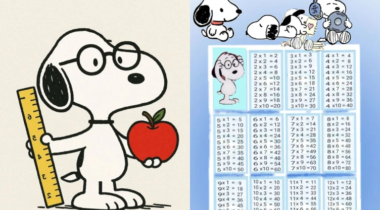 Tablas de multiplicar de Snoopy: 4 ideas para que los niños aprendan divirtiéndose
