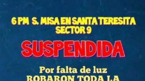 Suspenden misa en Kanasín por robo de cableado