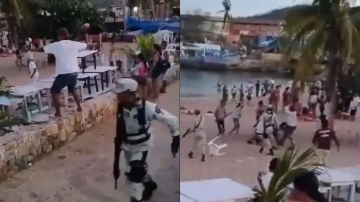 Turistas se enfrentan contra meseros en playa Caleta, Acapulco