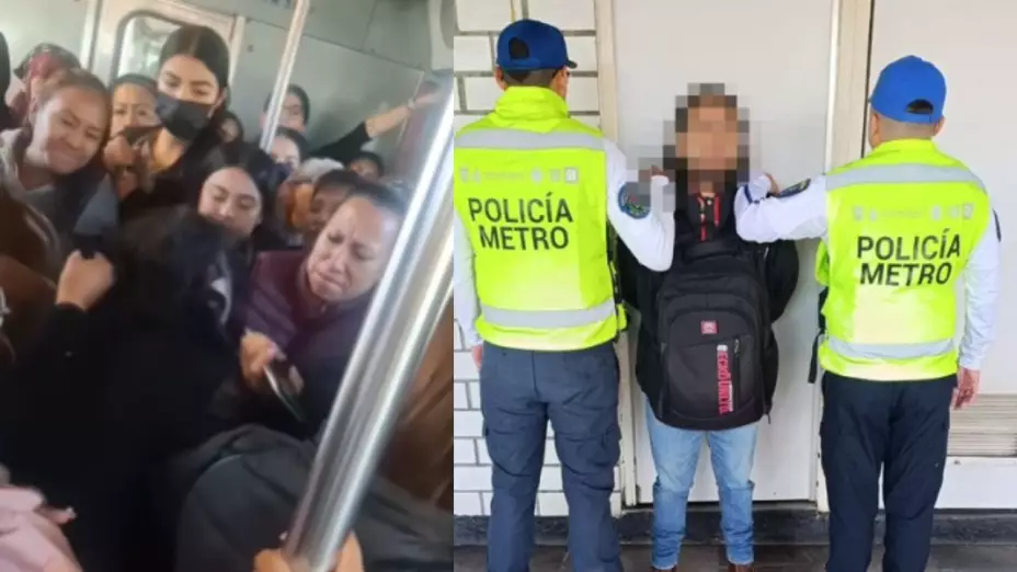 Enfrentan a hombre vestido de mujer por acoso en la Línea A del Metro CDMX