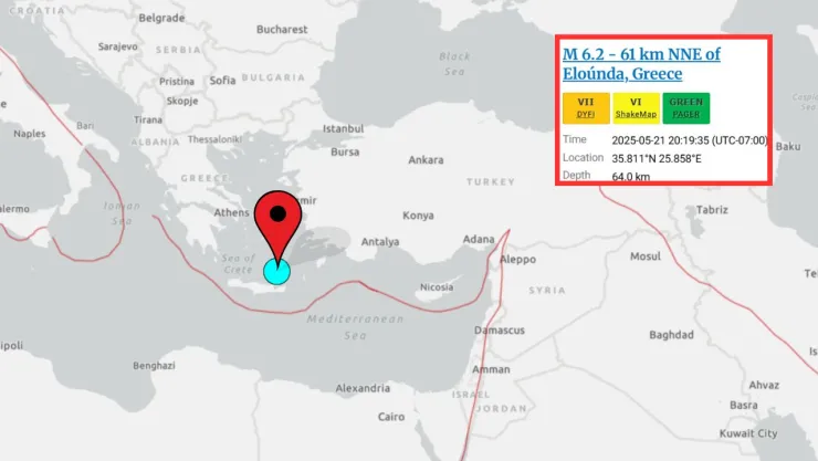 Sismo en Grecia el 22 de mayo de 2025