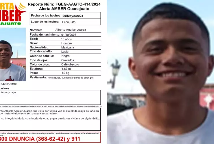 Alerta Amber Alberto Aguilar Juárez León Guanajuato