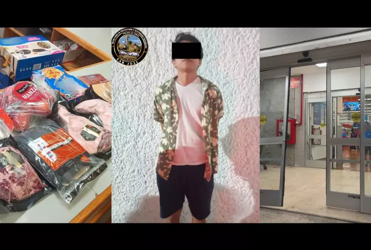 En Campeche, joven termina detenido tras presuntamente robar más de 2 mil pesos en supermercado
