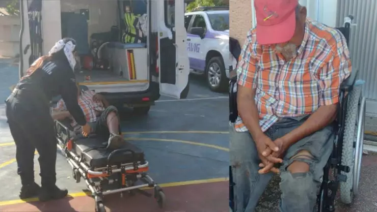 Auxilian a adulto mayor en situación de calle en Cancún; necesitaba atención médica