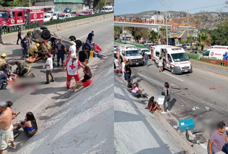 Fatal accidente automovilístico en la autopista Chilpancingo, Guerrero.